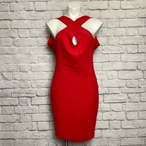 Banana Republic Red Front Cross Backless Dress